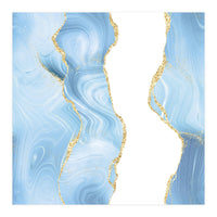 Blue & Gold Glitter Agate Texture 07 (Print Only)