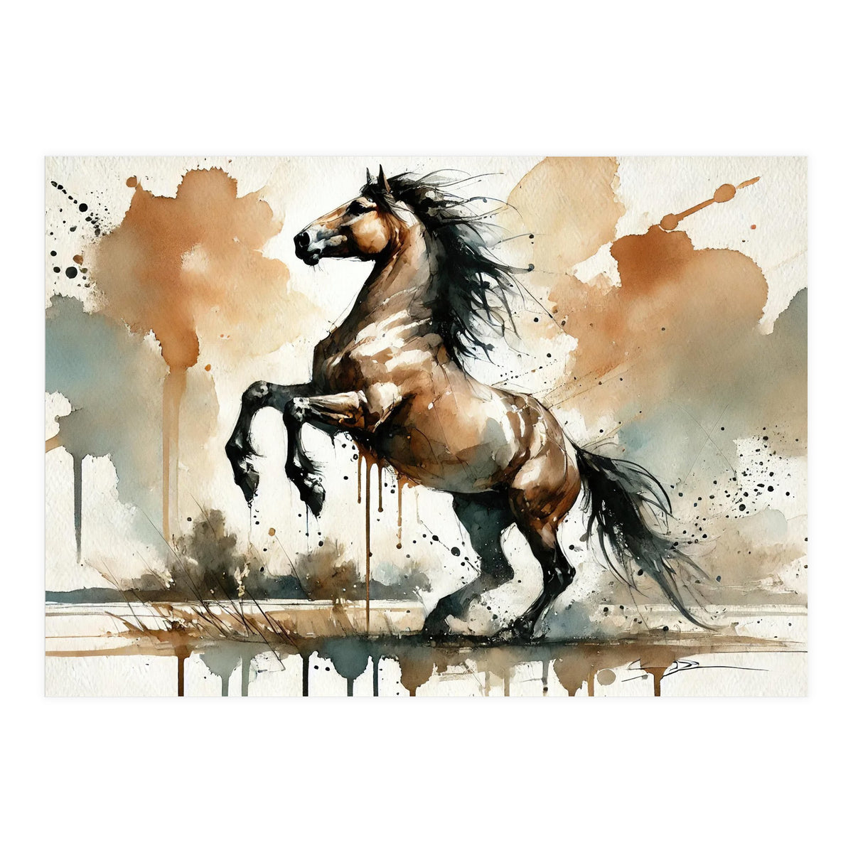 Fiery Horse Elegance (Print Only)
