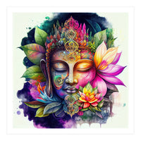 Floral Awakening Buddha (Print Only)