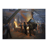 Peder Severin Kroyer (1851-1909). Danish painter. The Iron Foundry, Burmeister & Wain, 1885. (Print Only) thumbnail
