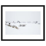 Tables and benches in a snow-covered park thumbnail