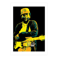 Willie King American Blues Guitarist in Pop Art (Print Only)