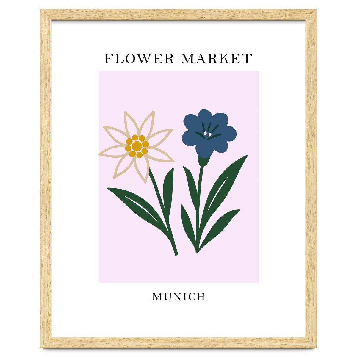 Munich Flower Market - Minimalist Edelweiss Botanical Print