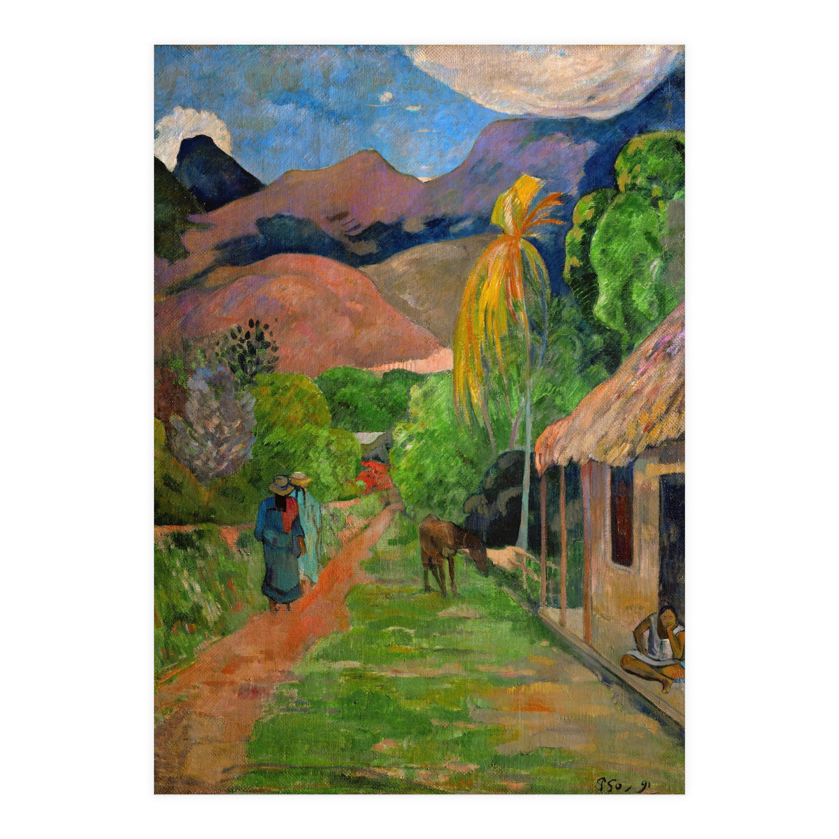Path in Papeete, called rue du Tahiti. Oil on canvas (1891) 115.5 x 88.5 cm Cat. W 441. (Print Only)