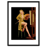 Young And Beautiful Woman Posing In Front Of The Painting Canvas thumbnail