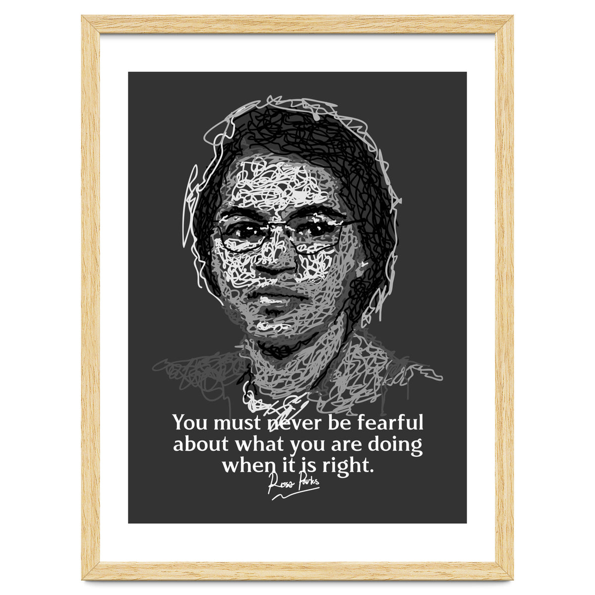 Rosa Parks  American Activist Legend in Scribble Art