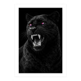 Black leopard with colorful eyes portrait (Print Only) thumbnail