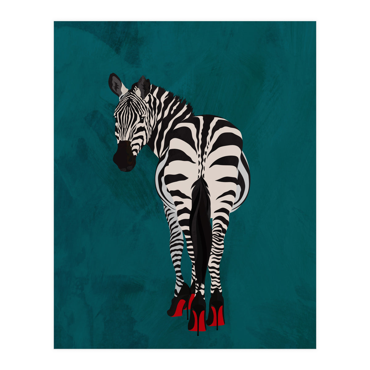 Zebra wearing heals (Print Only)