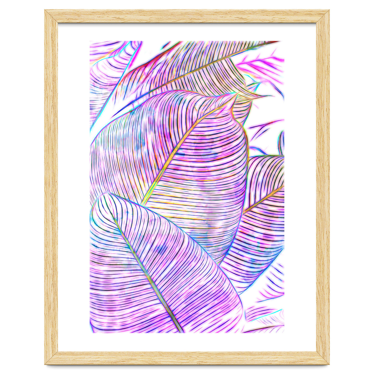 Pink Banana Leaves | Tropical Botanical Jungle | Ultraviolet Purple Nature Plants | Eclectic Forest