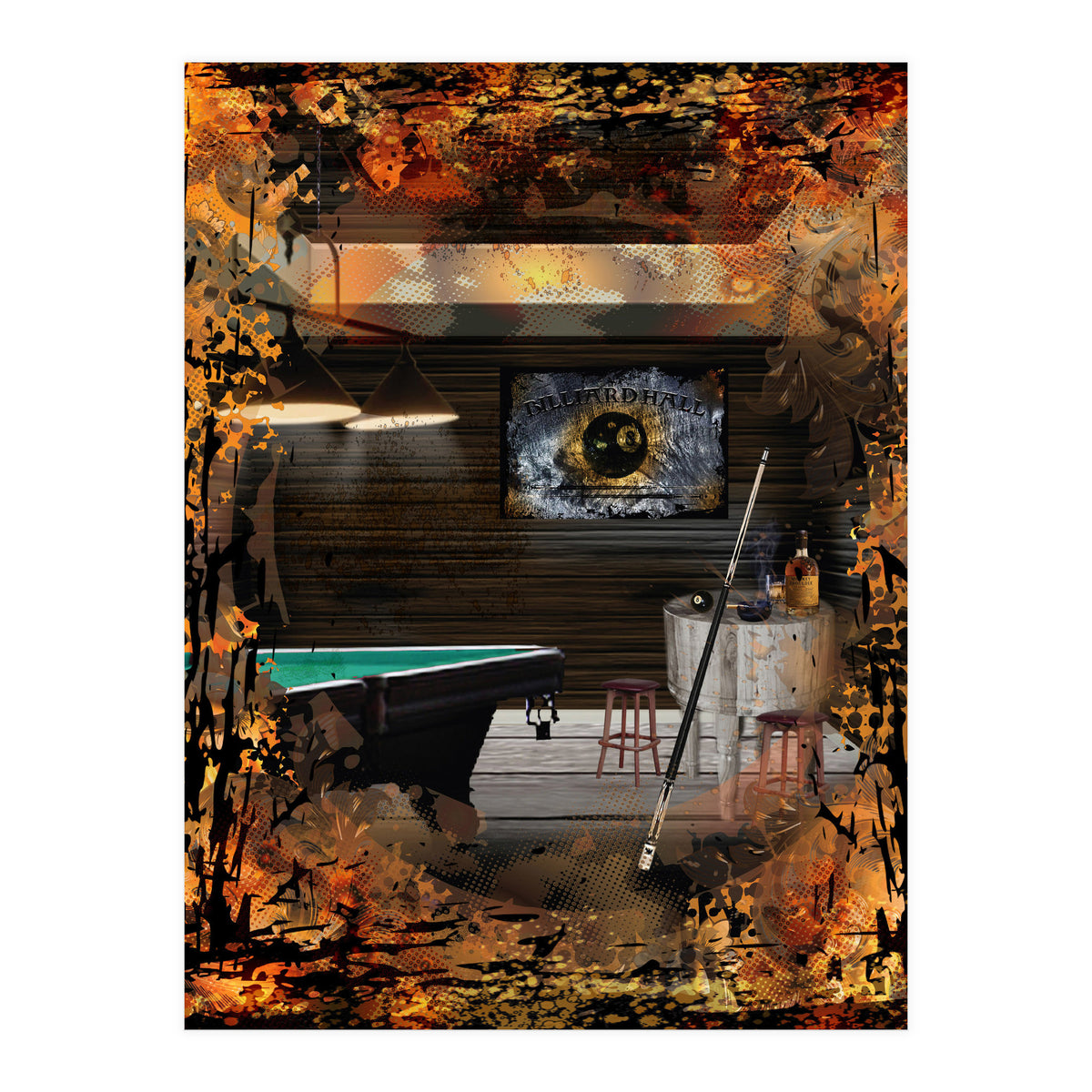 Billiards Pool Hall (Print Only)
