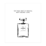 Born Original, Fashion Perfume Bottle Quote Art, Coco Chanel, Chic Decor (Print Only) thumbnail
