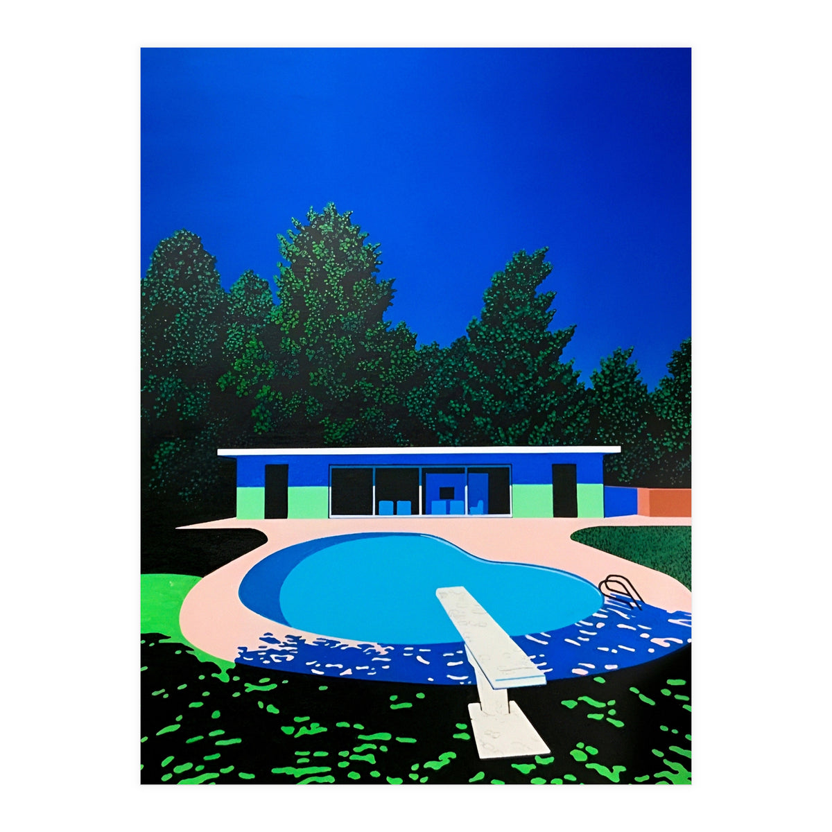 Hiroshi Nagai - Swimming Pool, City Pop At Night (Print Only)
