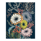 Springtime daisies dark blue (Print Only) thumbnail