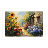 Vibrant Summer Cottage Garden Oil Painting (Print Only) thumbnail