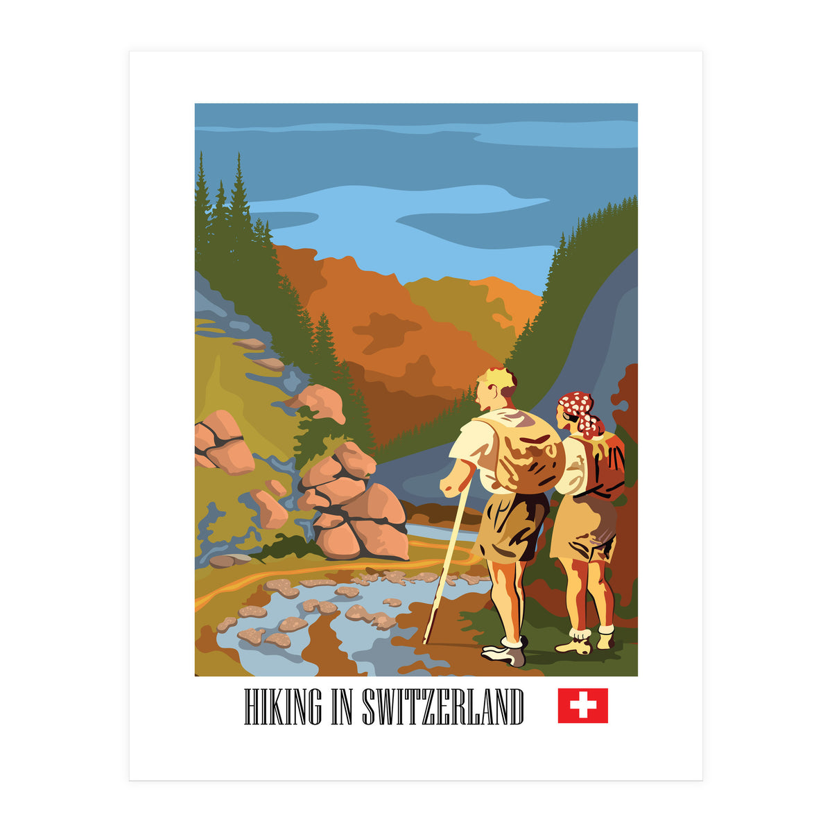 Hiking In Switzerland (Print Only)