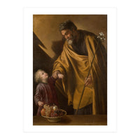 Sebastián Martínez / 'Saint Joseph with the Christ Child'. Ca. 1650. Oil on canvas. (Print Only)