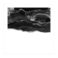 Black & Silver Agate Texture 05 (Print Only)