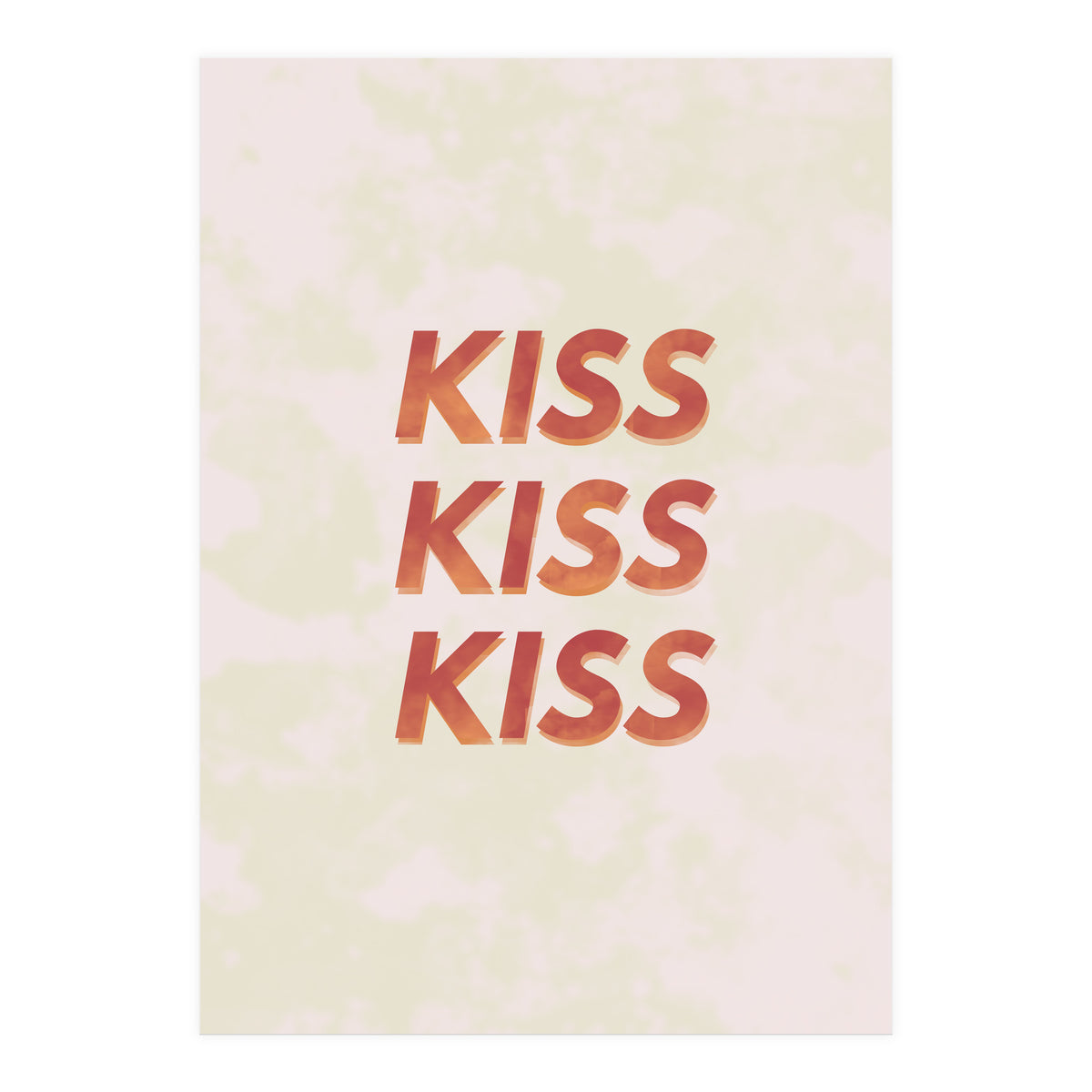 Kiss Kiss Kiss Love Typography (Print Only)