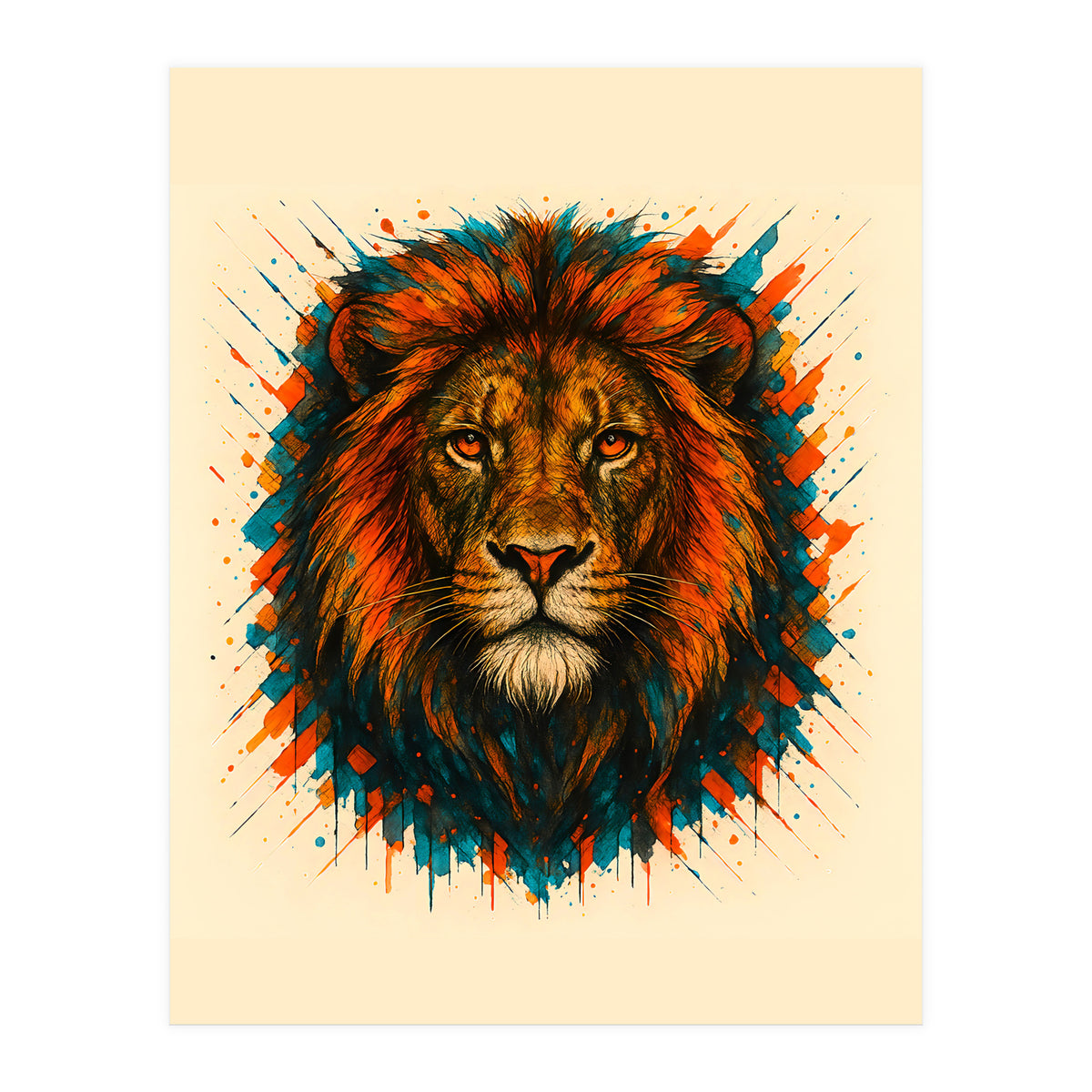 Lion Animal Watercolor (Print Only)