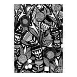African Tribal, Black & White Abstract Drawing Sketch Line Art, Rustic Botanical Illustration, Bohemian Eclectic Scandinavian Vintage Bold (Print Only) thumbnail