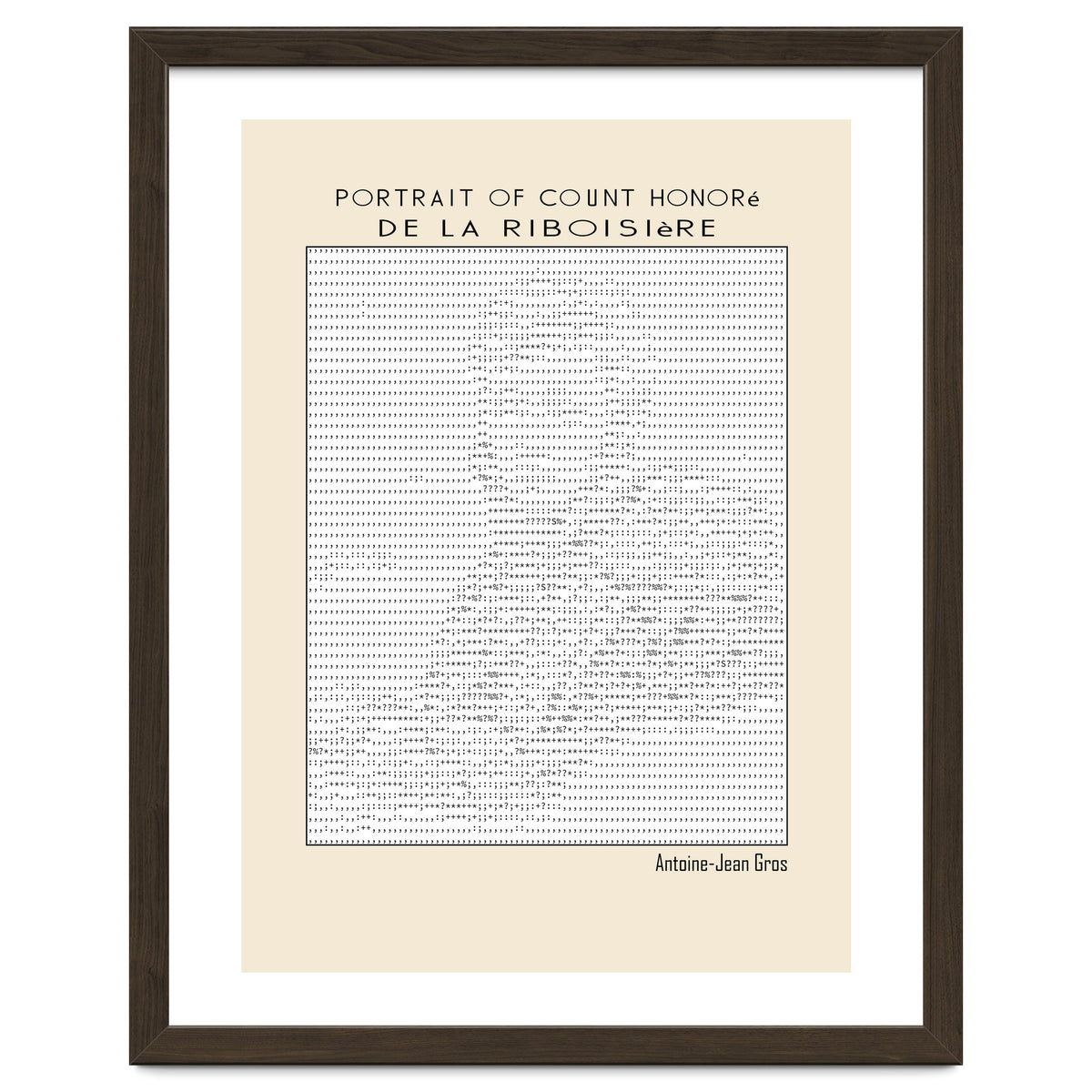 Portrait of Count Honoré de La Riboisière – Antoine-Jean Gros (ascii art)