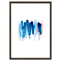 Abstract Watercolor Stripes Minimal Blue