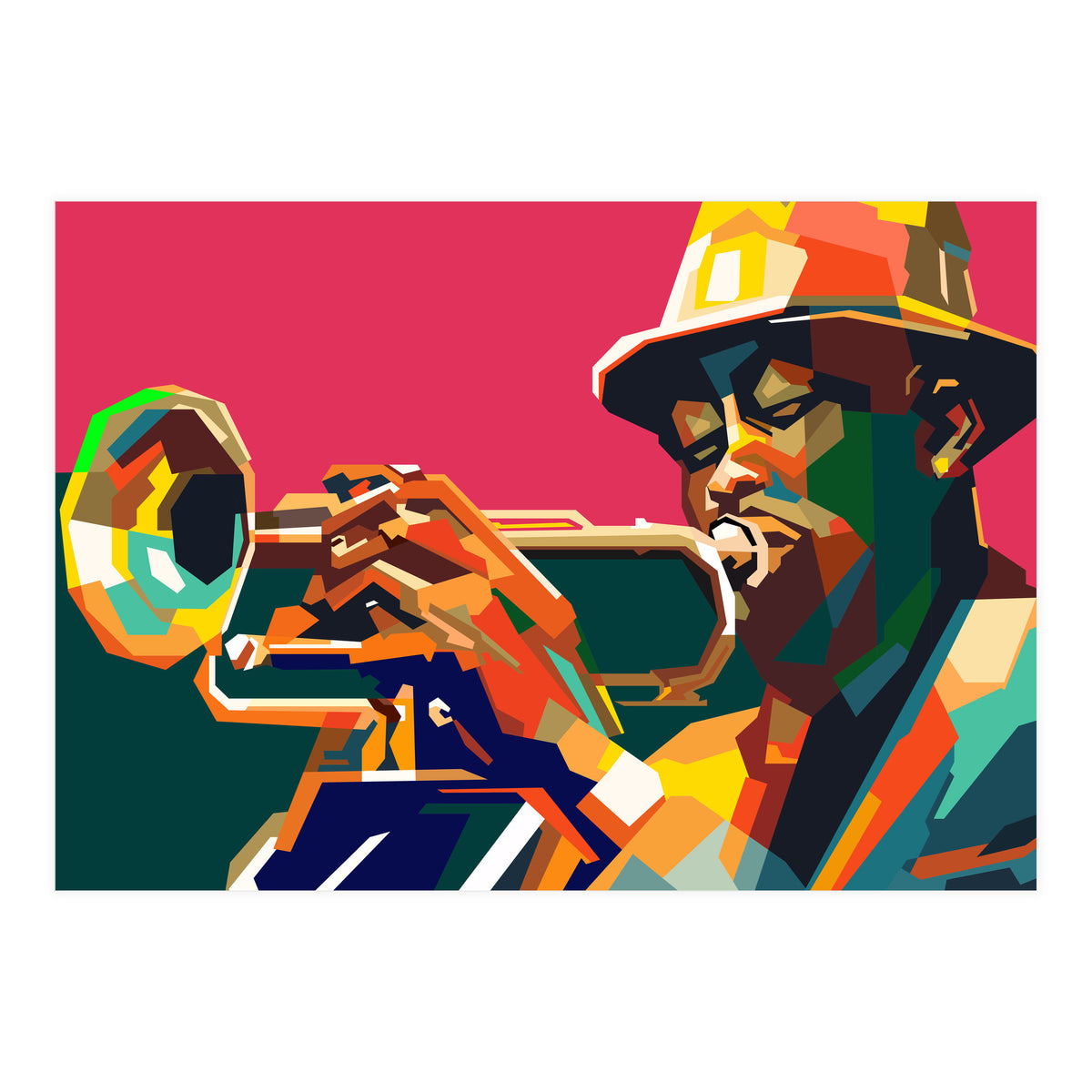 Jazz Trumpet Musician Pop Art Wpap (Print Only)