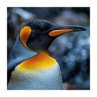 Close Up Of King Penguin In The Rain (Print Only)