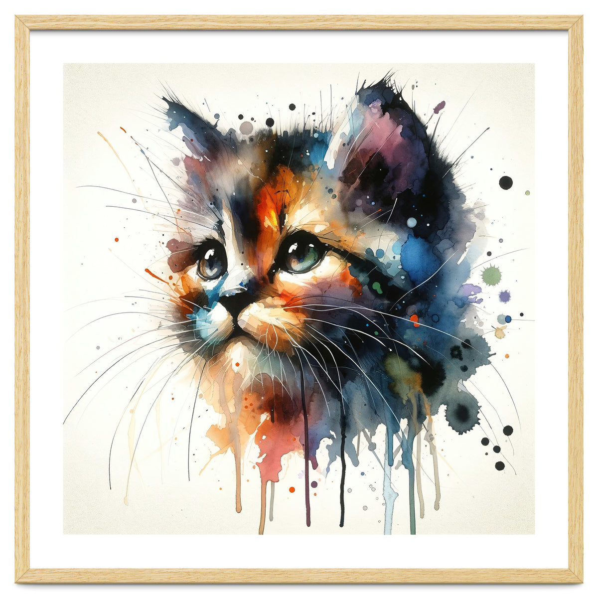 Colorful Kitten Portrait