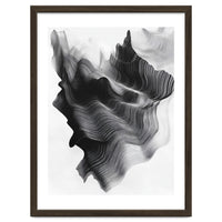 Abstract Black And White Wavy Lines Forming Organic Shapes