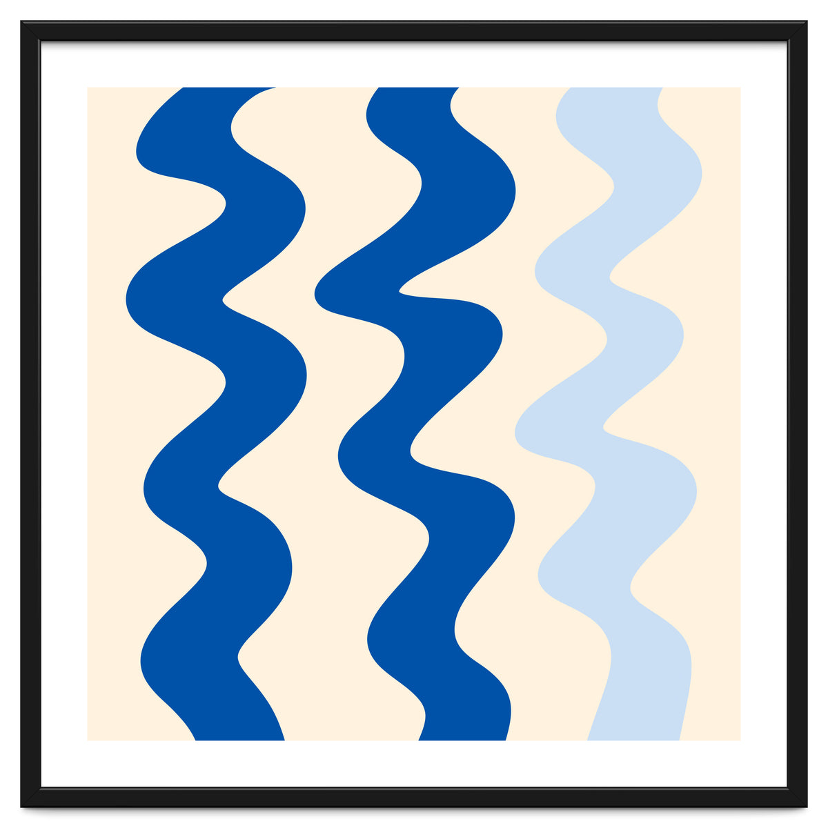 Squiggly Lines - blue and cream