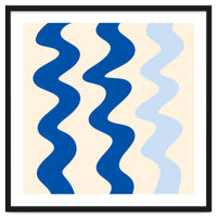 Squiggly Lines - blue and cream