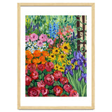 Vibrant Summer Cottage Garden Oil Painting thumbnail