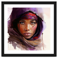 Amethyst Hood Tuareg Woman Portrait
