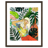 Spring Break, Tropical Bohemian Travel Line Art, Woman Fashion Palm Forest Jungle Watercolor Nature thumbnail