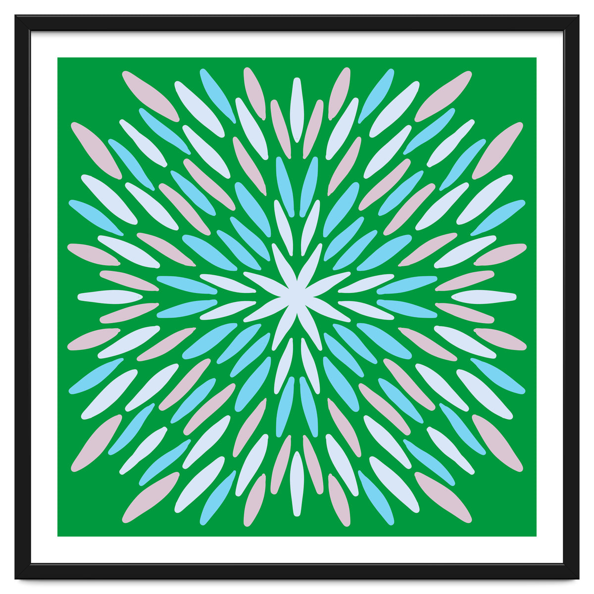 Petal Burst - green, blue, beige