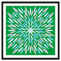 Petal Burst - green, blue, beige