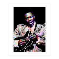 BB King. American Blues Guitarist in Colorful Art (Print Only)