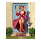 Pinup Girl With Accident At Her Door (Print Only) thumbnail