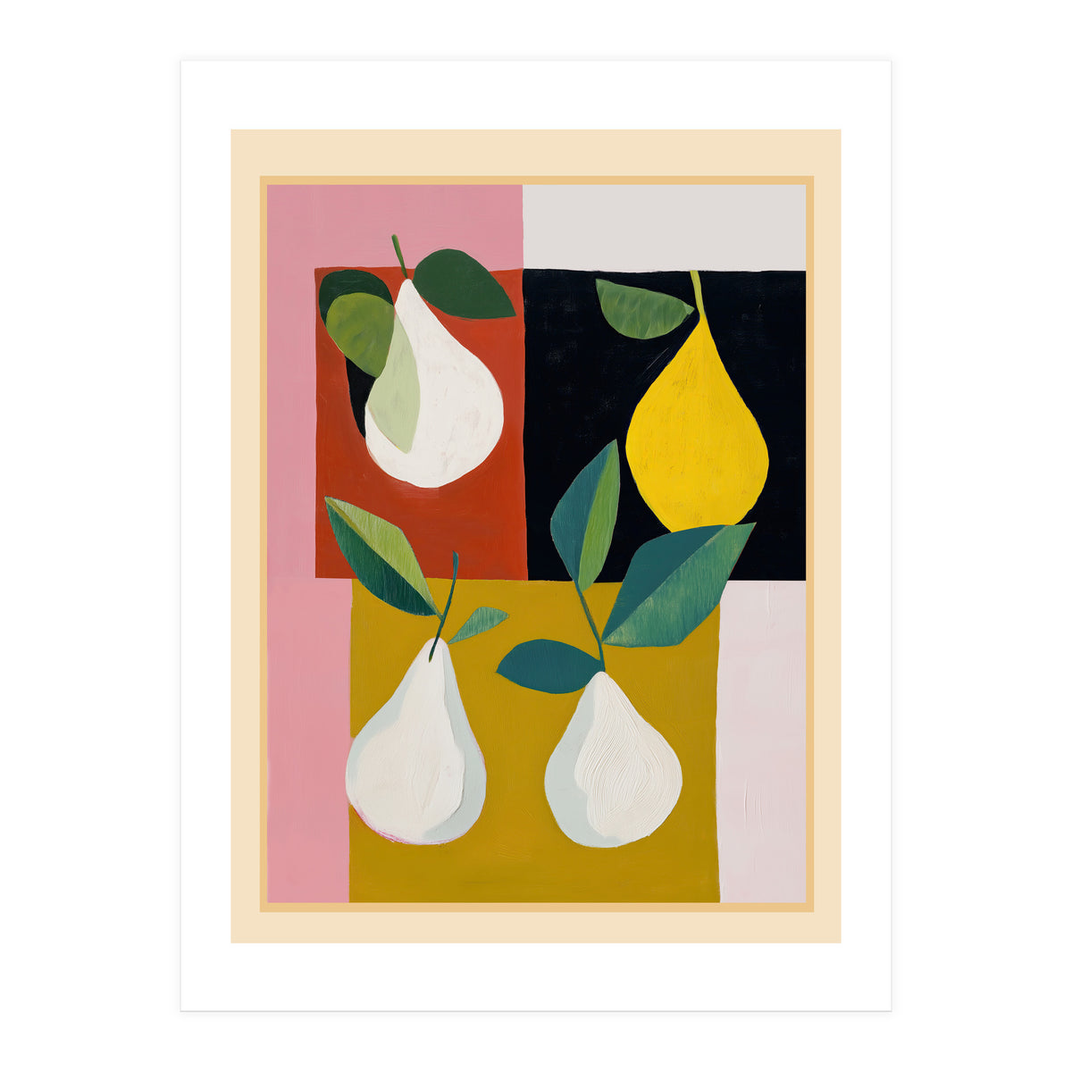 Modern Pears Still Life II (Print Only)