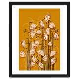 Linocut Flower Meadow Mustard Yellow thumbnail