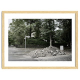 Piled-up rocks under construction on the street thumbnail