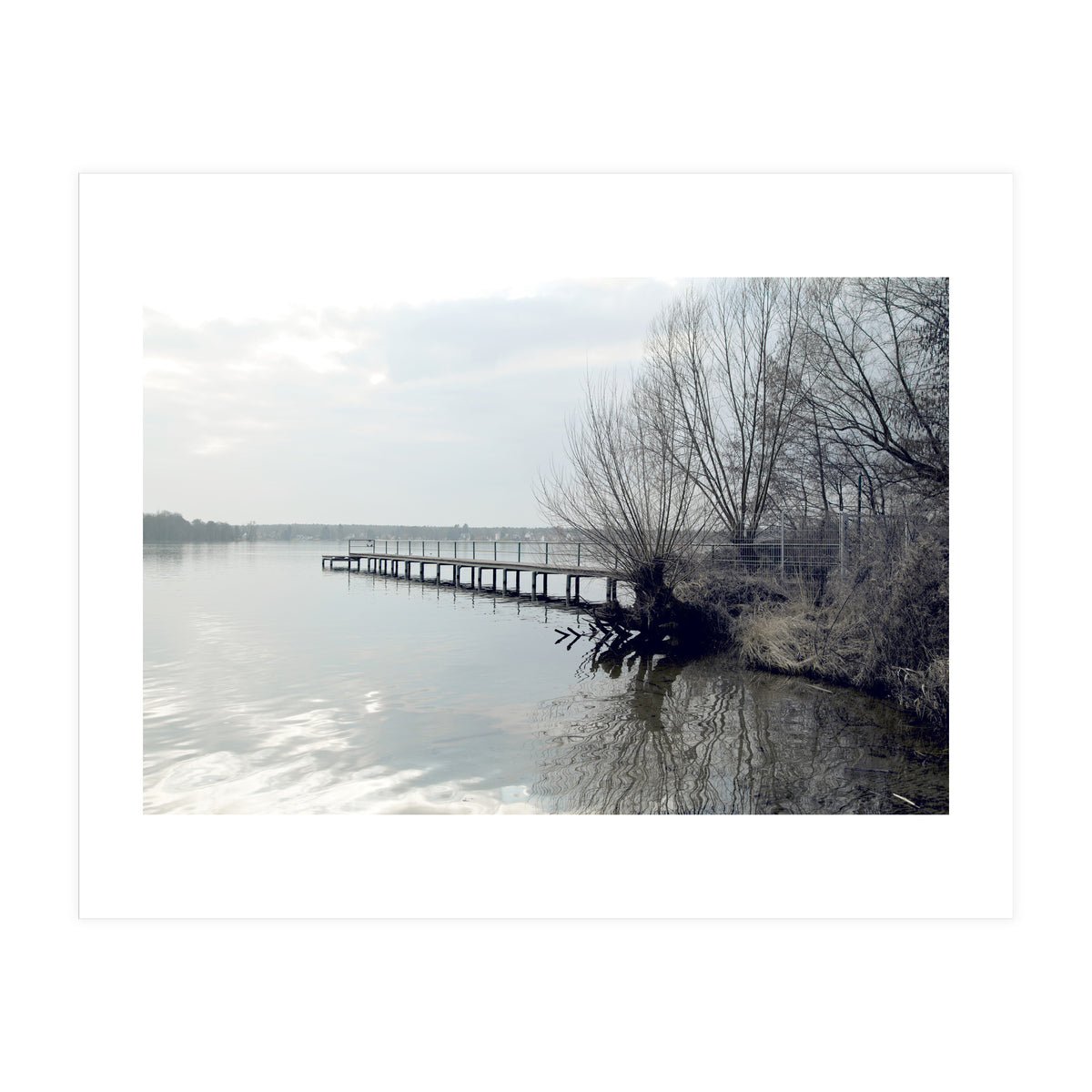 Sunny day pier in the lake (Print Only)