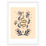 Snake And Flowers Beige And Indigo thumbnail