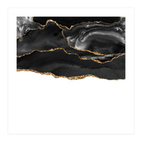 Black & Gold Agate Texture 05  (Print Only)