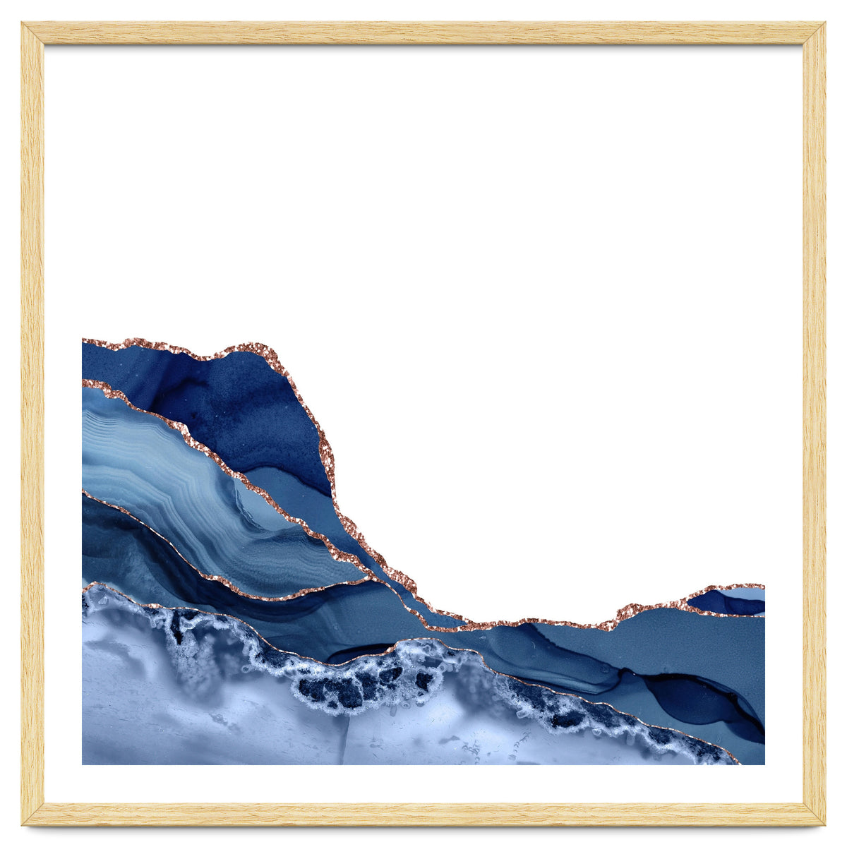 Navy & Rose Gold Agate Texture 19