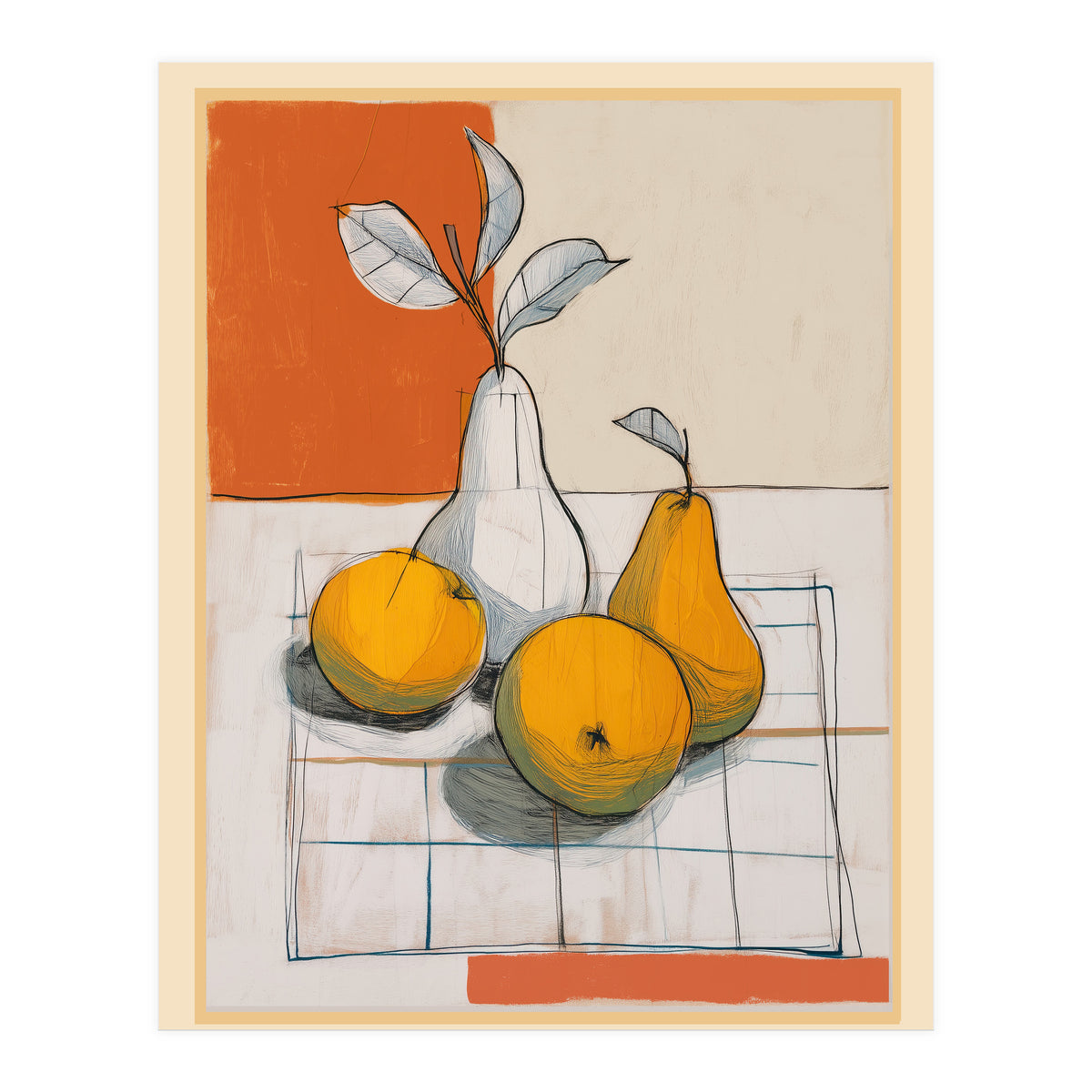 Modern Pear Still Life (Print Only)