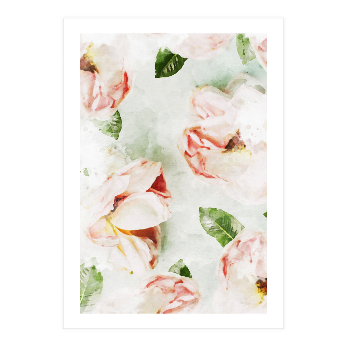 Roses & Foliage Watercolor (Print Only)