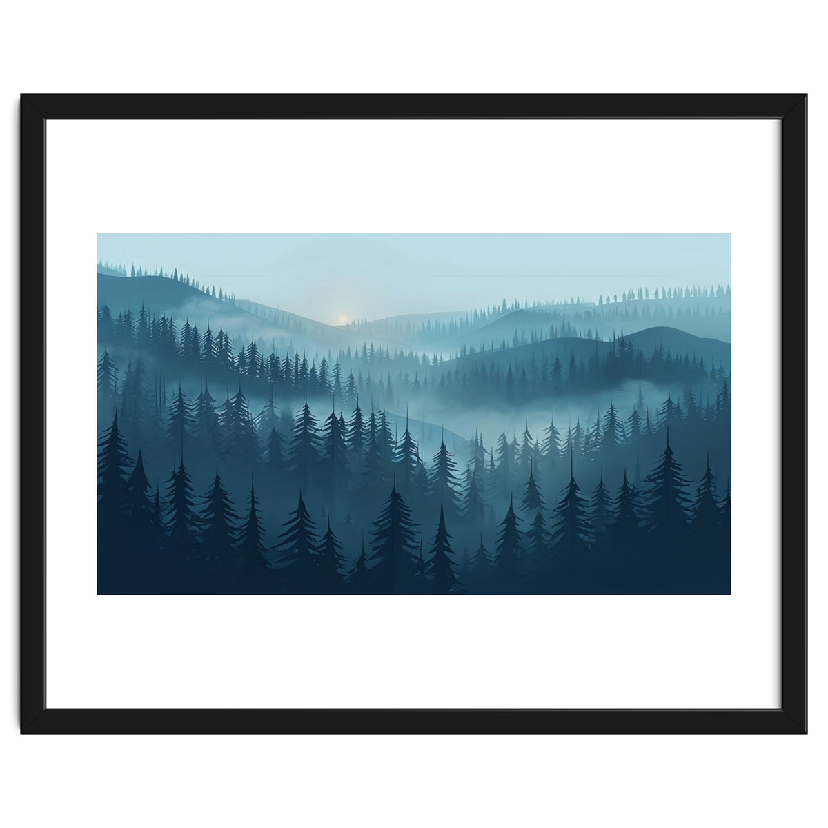 Misty Evergreen Forest: Moody Atmospheric Landscape
