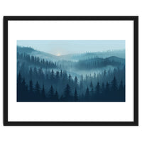 Misty Evergreen Forest: Moody Atmospheric Landscape